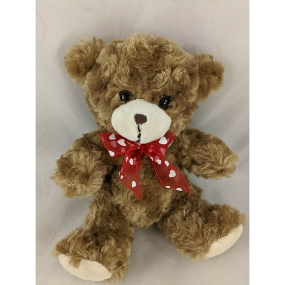 Dan Dee Bear Plush 10 Inch Red Heart Ribbon Stuffed Animal Toy - Picture 2 of 6
